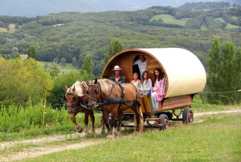 Drôme Roulottes Vacances: Calèches et vacances en roulottes itinérantes. à Le Poët-Célard - 3