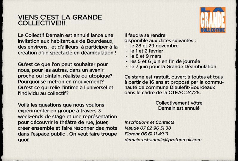 Repésentation de La Grande Collective à Bourdeaux - 1