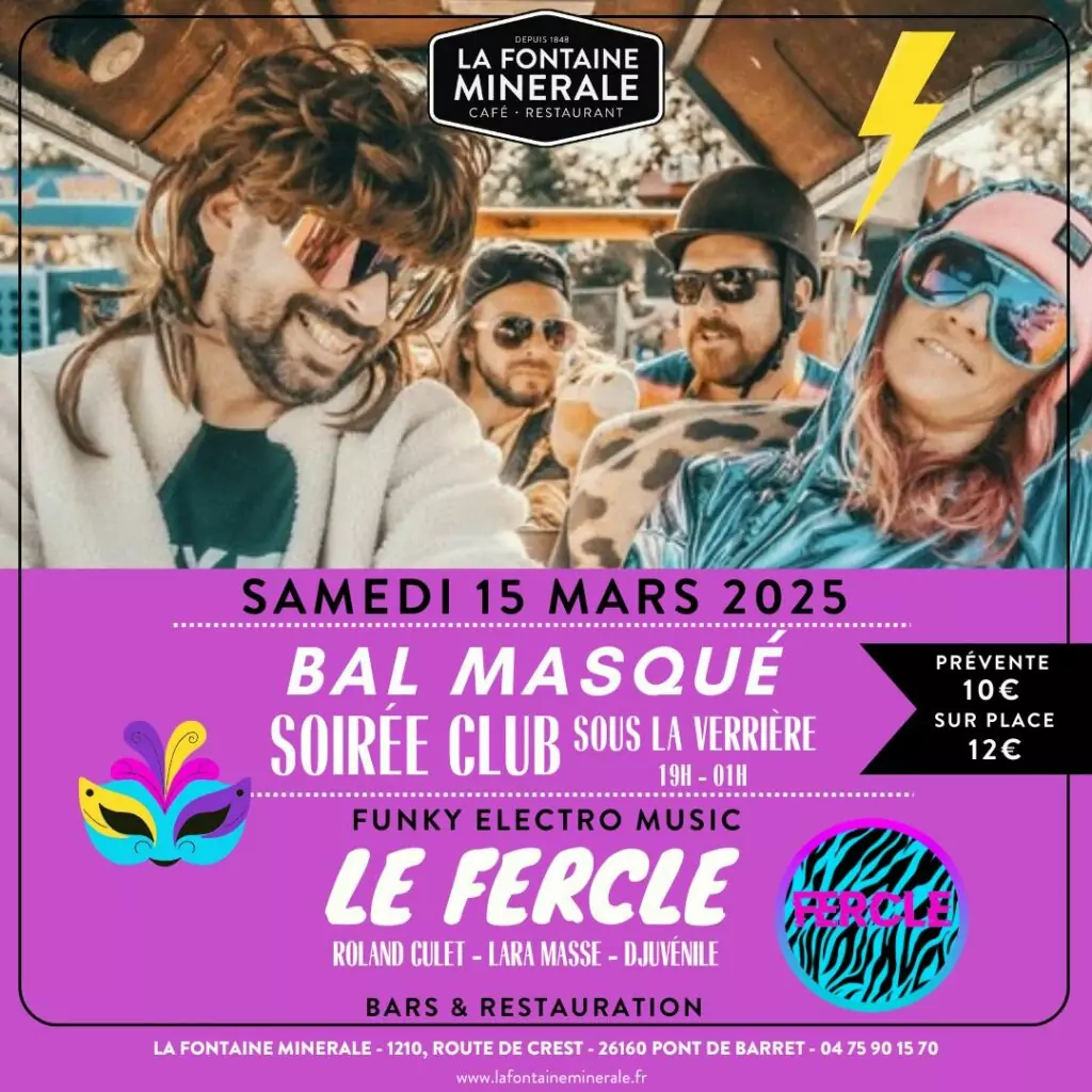 Bal masqué, soirée club sous la verrière_Pont-de-Barret